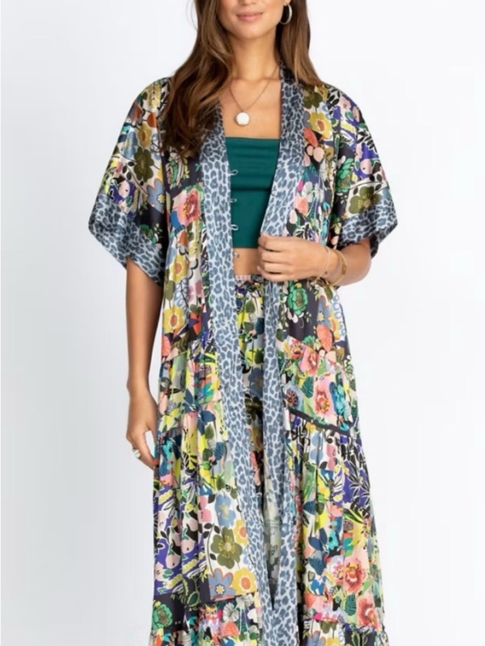 NWOT Johnny Was Chelsea Gardens Silk Kimono/Dress Oversized